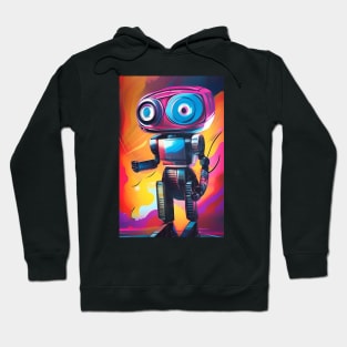 Cute Retro Robot Art - RA334 - Colorful Vintage Robots Hoodie